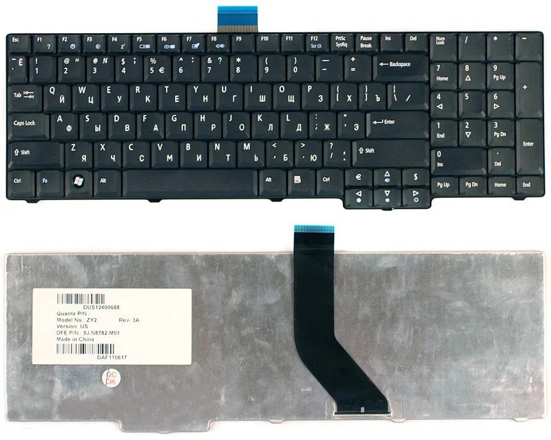 Bàn phím laptop Acer Aspire 5235, 5335, 5535, 5635, 6530, 7520, 7620, 7720, 7730 (Cáp dài)