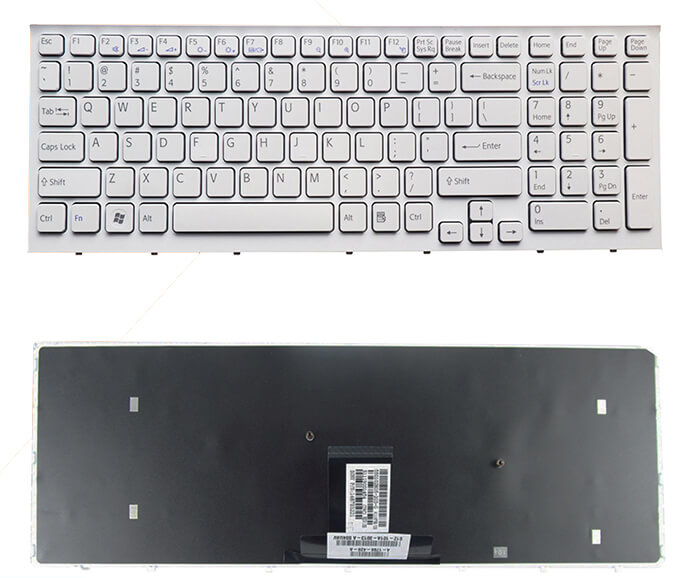 Bàn phím laptop Sony Vaio VPCEB, VPCEB1M1E, VPCEB2S1E, VPCEB3P1E, VPCEB4X1E, VPCEB12FX, VPCEB24FX (TRẮNG, CÓ KHUNG)