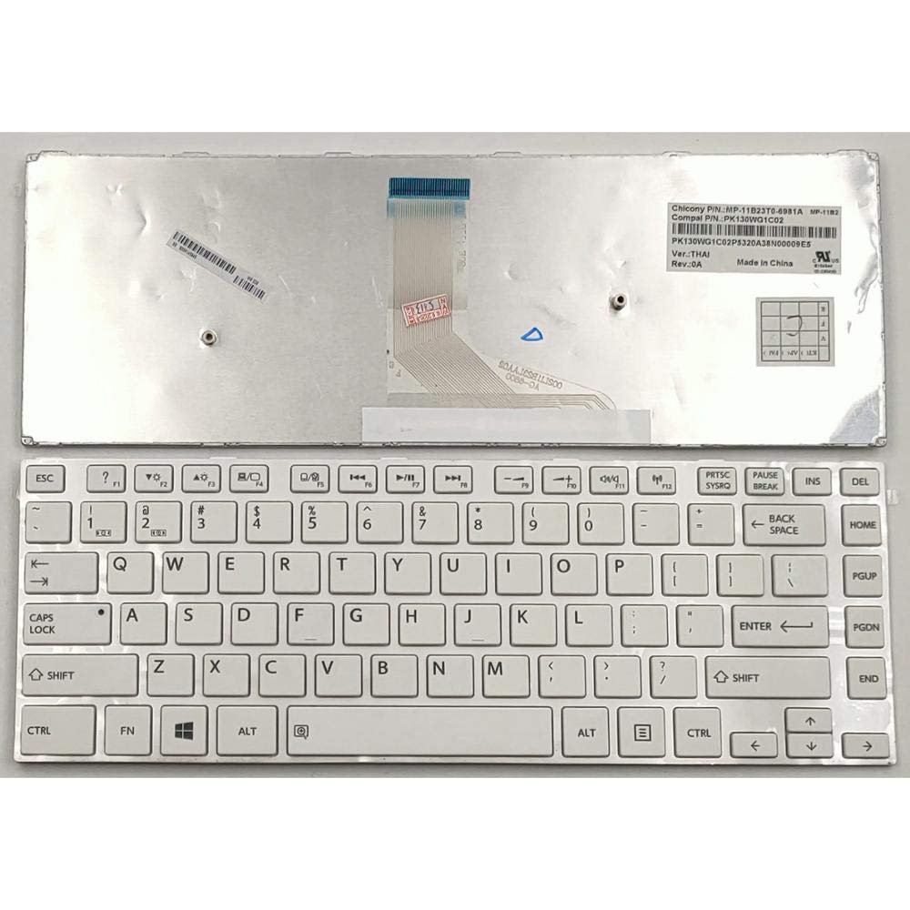 Bàn phím laptop Toshiba Satellite L800, L805, L830, L840, L845, C800, C840, C845, M600, M640, M840, R840 TRẮNG CÓ KHUNG