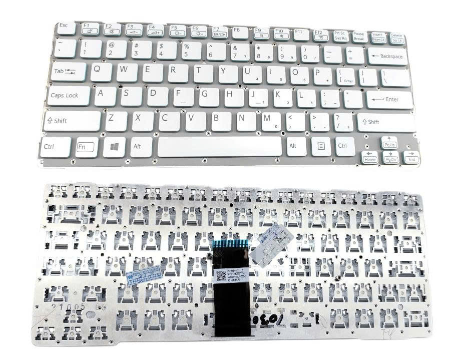 Bàn phím laptop Sony Vaio SVE13, SVE13112FX, SVE13125CXW, SVE14, SVE14123CLW, SVE14126CLW (TRẮNG, 2 CHÂN ỐC)