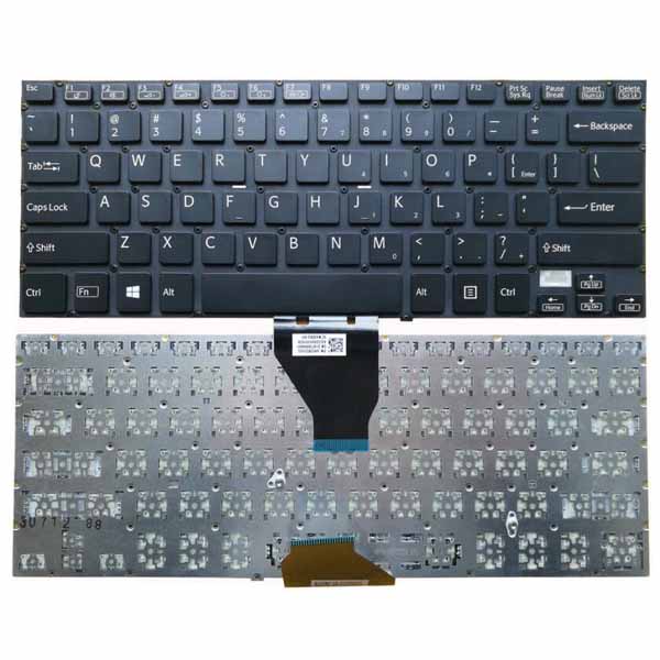 Bàn phím laptop Sony Vaio SVF14A, SVF14E (Đen, cáp thẳng giữa)
