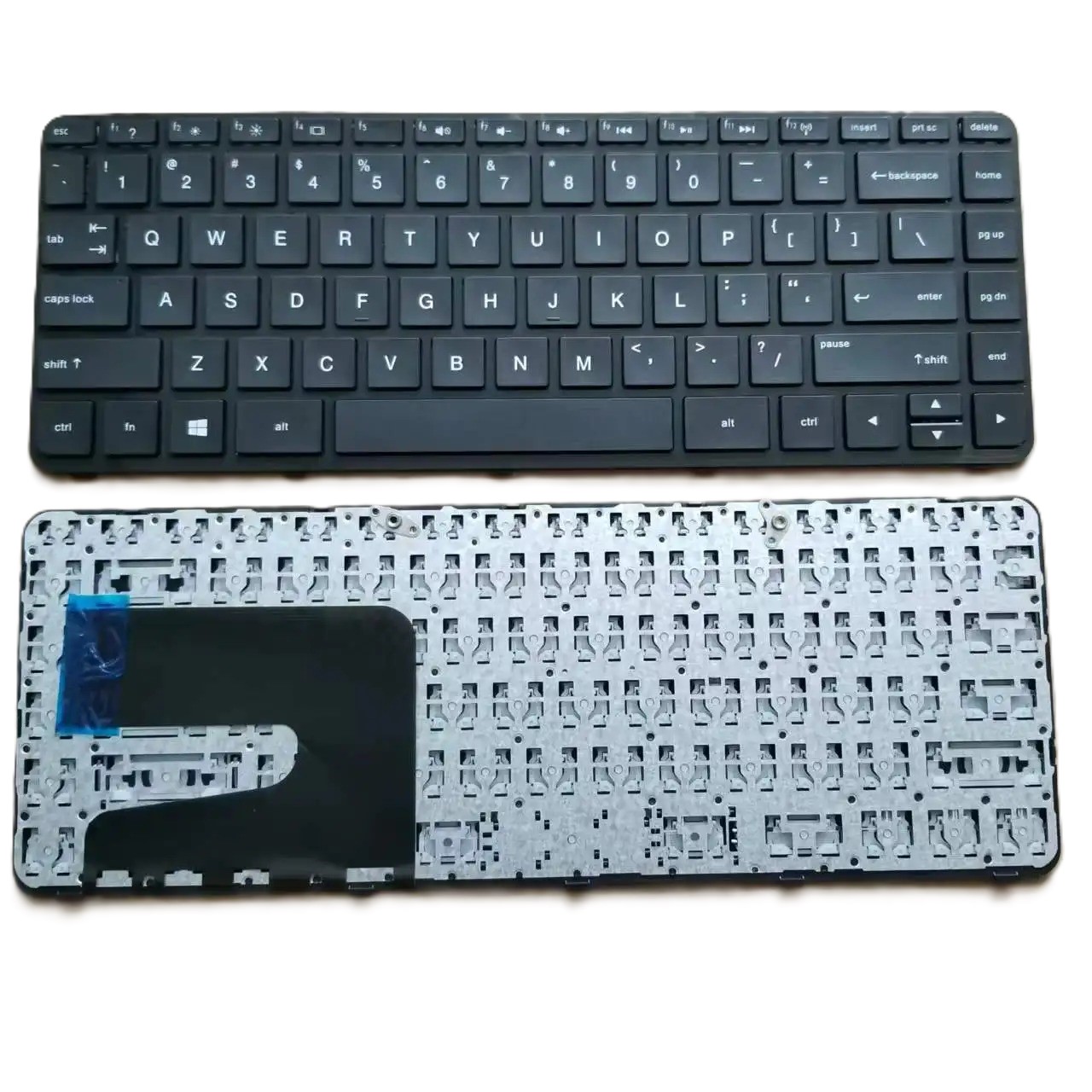 Bàn phím laptop HP Pavilion 14-E000, 14-N000, 14-D000, 14-R000, 14-G000, 240 G2, 246 G2, 248 G1, 340 G1, 345 G1 G2 (Đen, có khung, hai chân ốc ngang nhau)