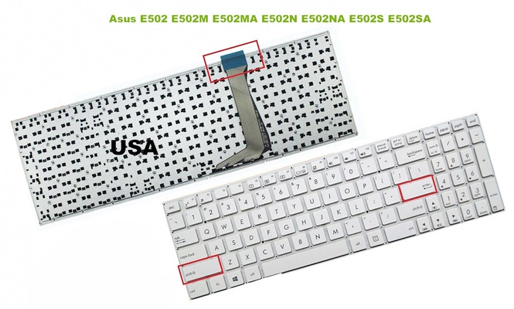 Bàn phím laptop Asus EeeBook E502, E502S, E502SA, E502M, E502MA màu trắng