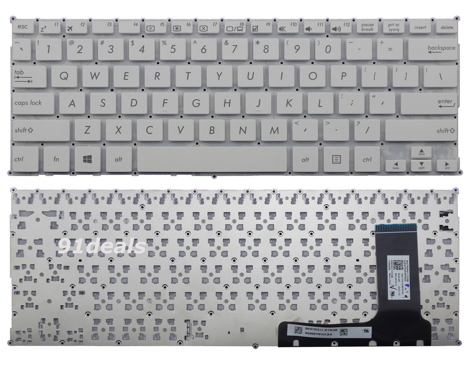 Bàn phím laptop Asus Eeebook E202S, E202SA, E202M, E202MA, E203N, E203M, TP200, E205, E205S màu trắng