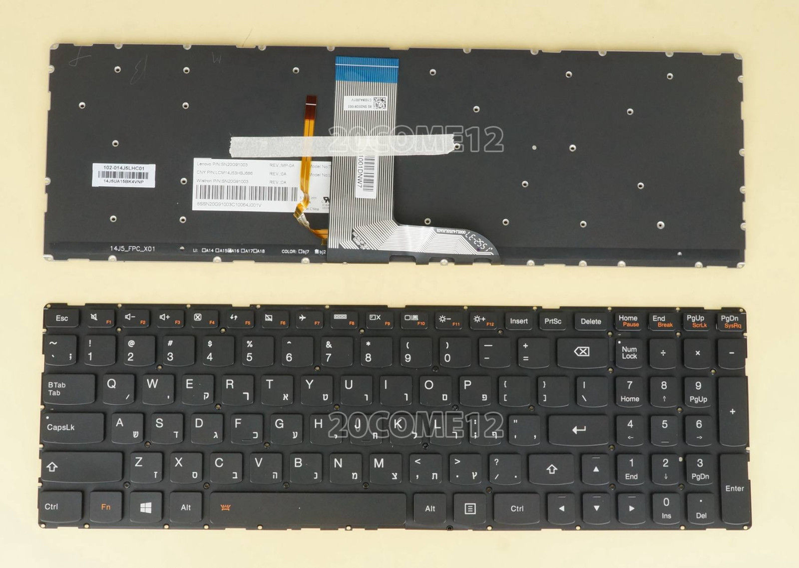 Bàn phím laptop Lenovo Yoga 500-15IBD, 500-15IHW, 500-15ISK, 500S-15ISK, M51-80, Flex 3-15 1570 1580, Edge 2 1580, Ideapad 700-15ISK, 700-17ISK (LED, BH 6TH)