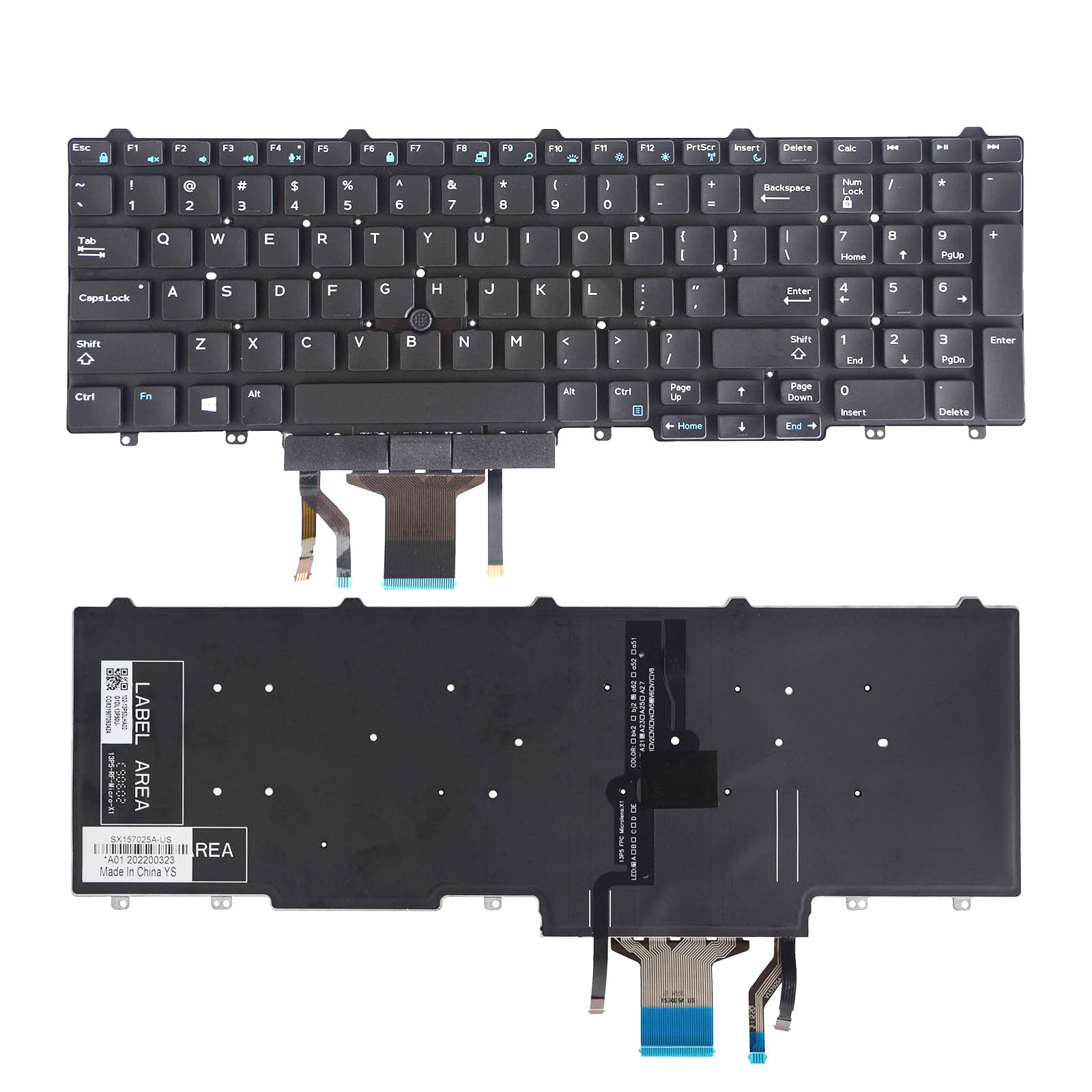 Bàn phím laptop Dell Latitude E5550, E5570, E5580, Precision 3520, 7510, 7520, 7710, 7720 (LED, BH 6TH)