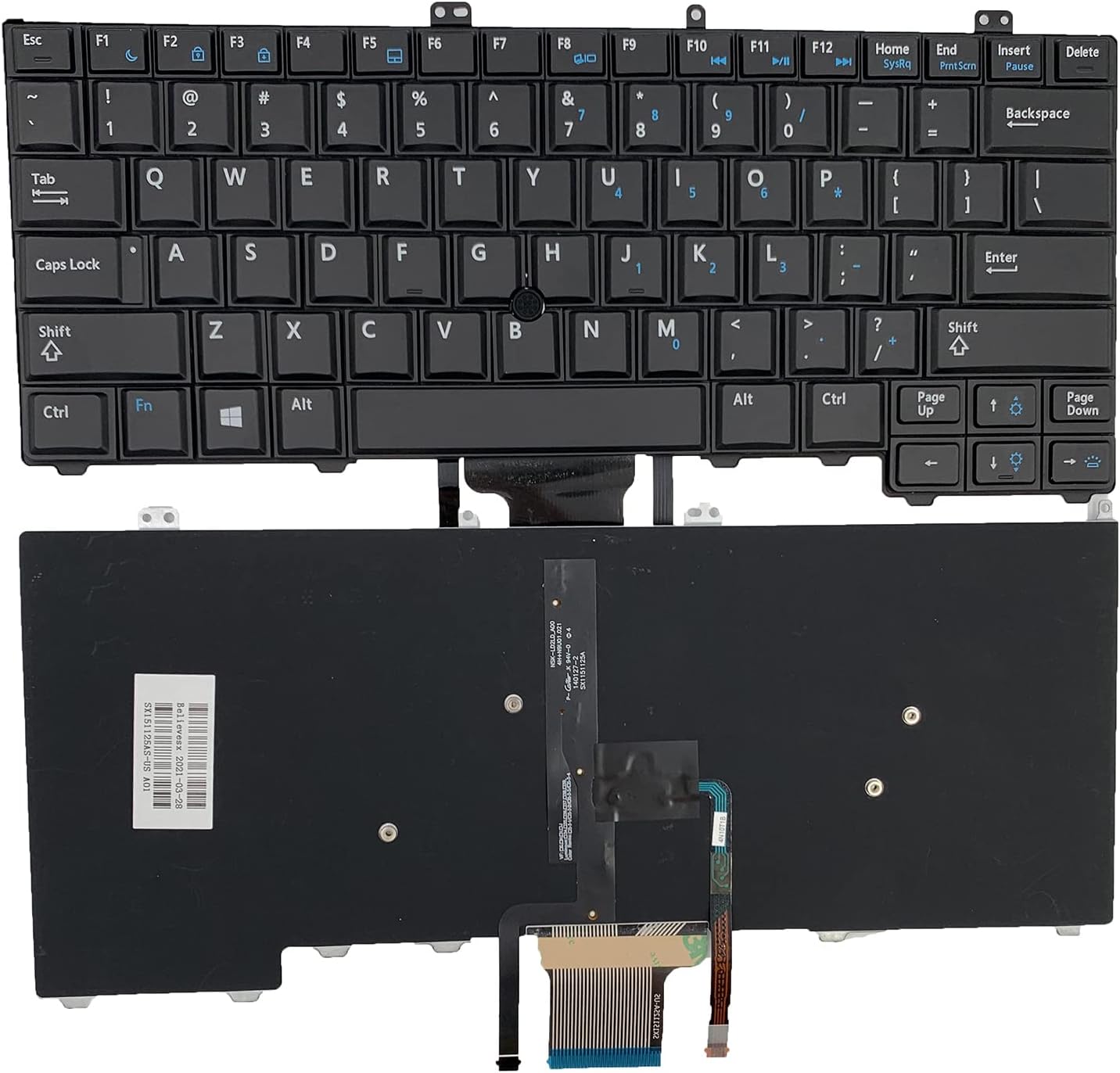Bàn phím laptop Dell Latitude 12 E7240, 14 E7440 có chuột (LED, BH 6TH)