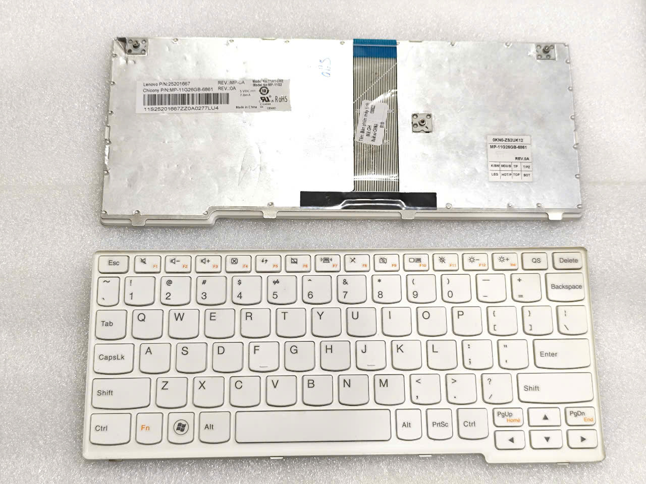 Bàn phím laptop Lenovo Ideapad S205, S205s, S206, S110 (Trắng)