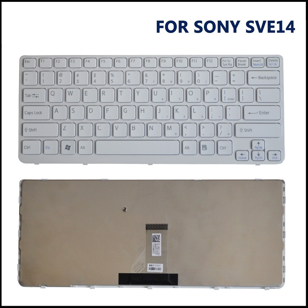 Bàn phím laptop Sony Vaio SVE14, SVE141, SVE14A, SVE14123CLW, SVE14126CLW, SVE14A25CW (TRẮNG, CÓ KHUNG, 1 CHÂN ỐC)