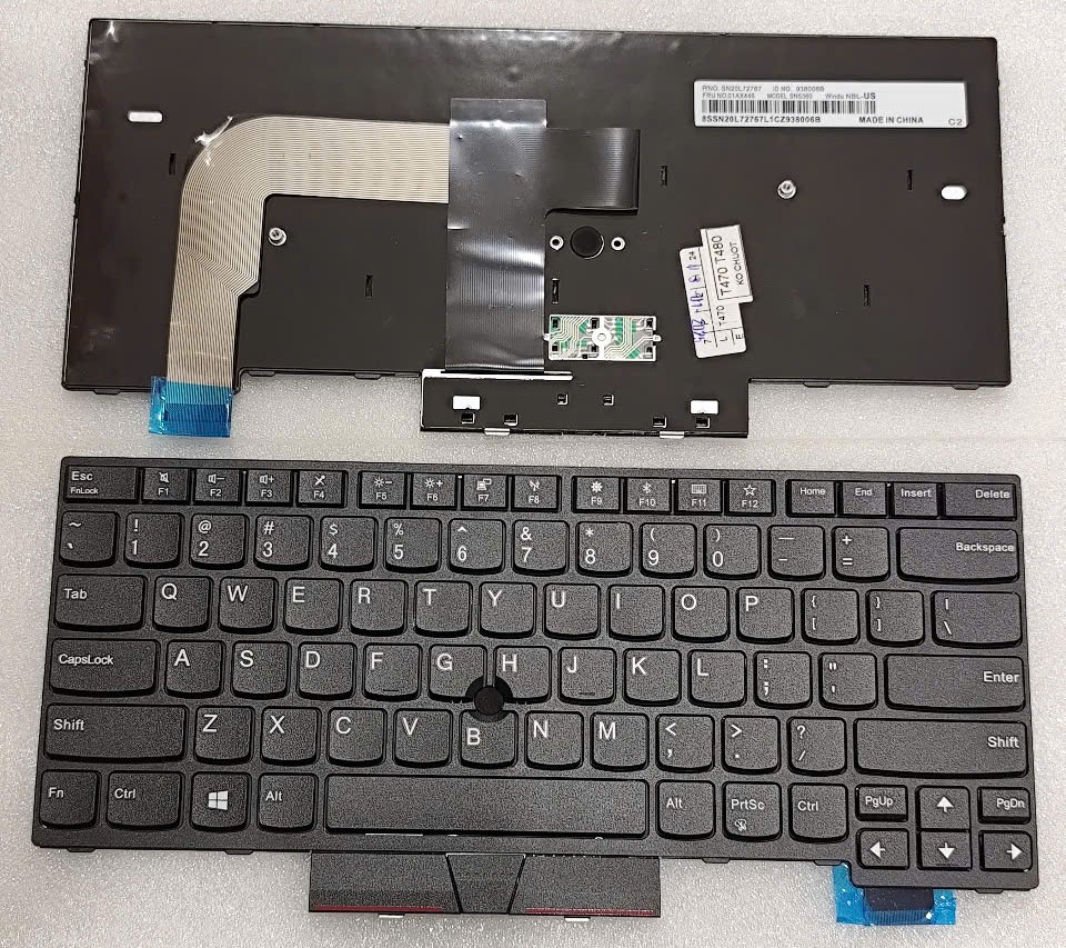 Bàn phím laptop Lenovo Thinkpad T470, T480 (Không chuột, Có nút chuột L+R)