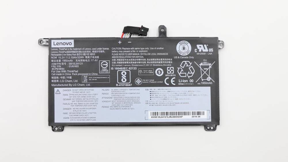Pin laptop Lenovo T570, T580, P51s, P52s gắn trong - 01AV493 (4 cell)