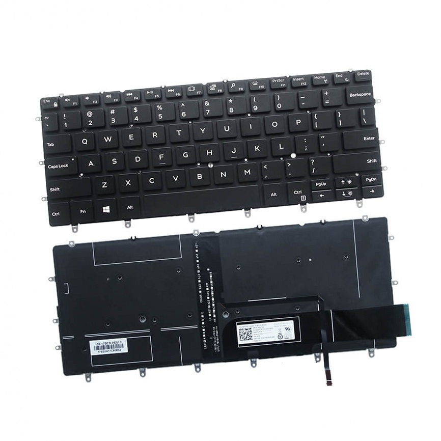 Bàn phím laptop Dell XPS 13 9370, 9380, 7390, 9305 (LED, BH 6TH)