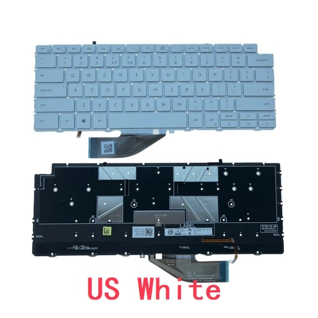 Bàn phím laptop Dell XPS 13 7390 (2 in 1), 9310 (2 in 1) Trắng cáp ngắn (LED, BH 6TH)
