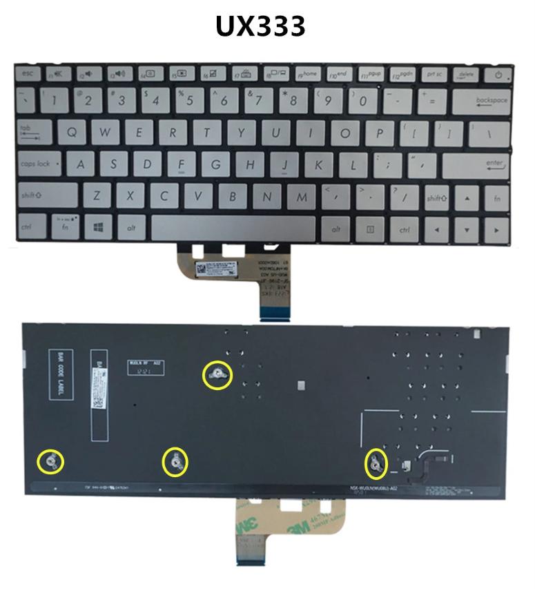 Bàn phím laptop Asus UX333, UX333F, UX333FN, UF3300F, UX334, UX334U, UX334UA, UX334A, U334U (LED, BH 6TH)