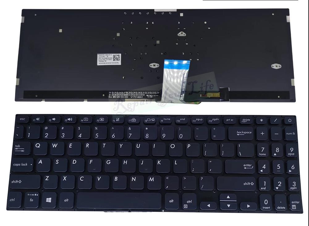 Bàn phím laptop Asus S530U, X530, K530, S530F, S530UA, X530F, X530FA, X530UN, V5000FL, Y5100UB, Y5100UN (LED, BH 6TH)