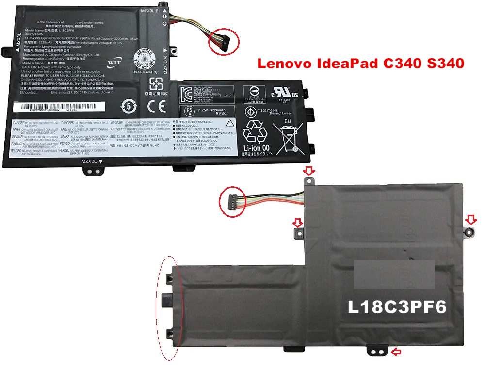 Pin laptop Lenovo IdeaPad S340-14, S340-15 series L18M3PF6 - 3 cell nhập khẩu chất lượng