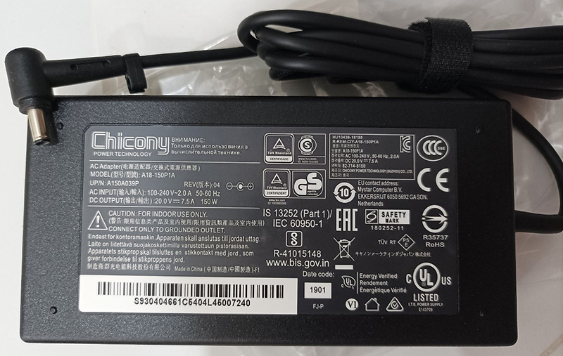 Sạc Msi 20v-7.5a (Kim Nhỏ - 4.5mm X 3.0mm) - Zin
