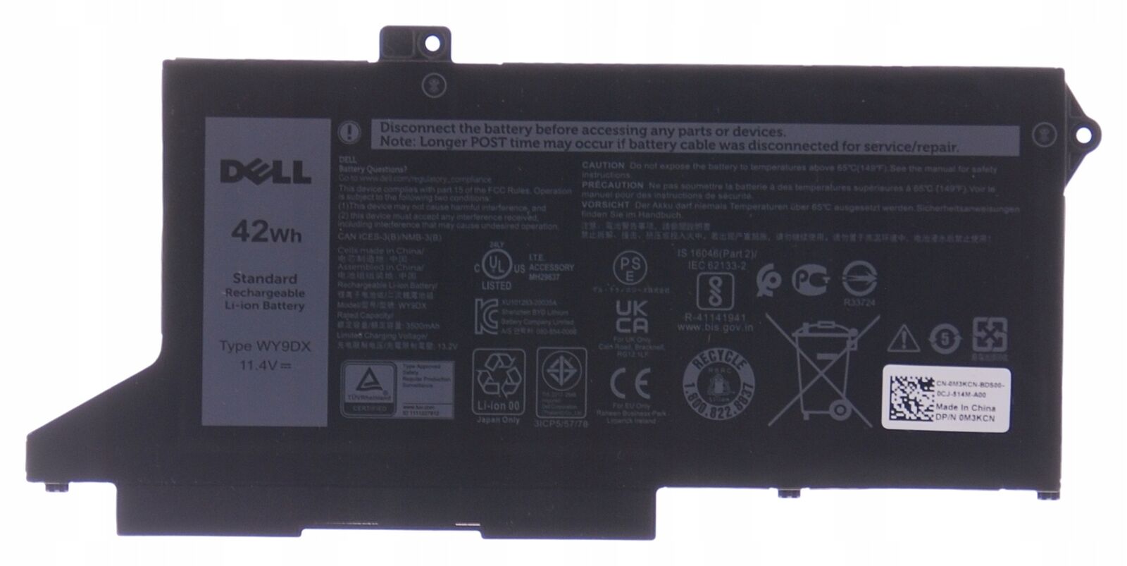 Pin laptop Dell Latitude 5420 (Gen 11), Latitude 5520 (Gen 11), 42WH WY9DX (ZIN) - 3 CELL *KO KÉN WH*