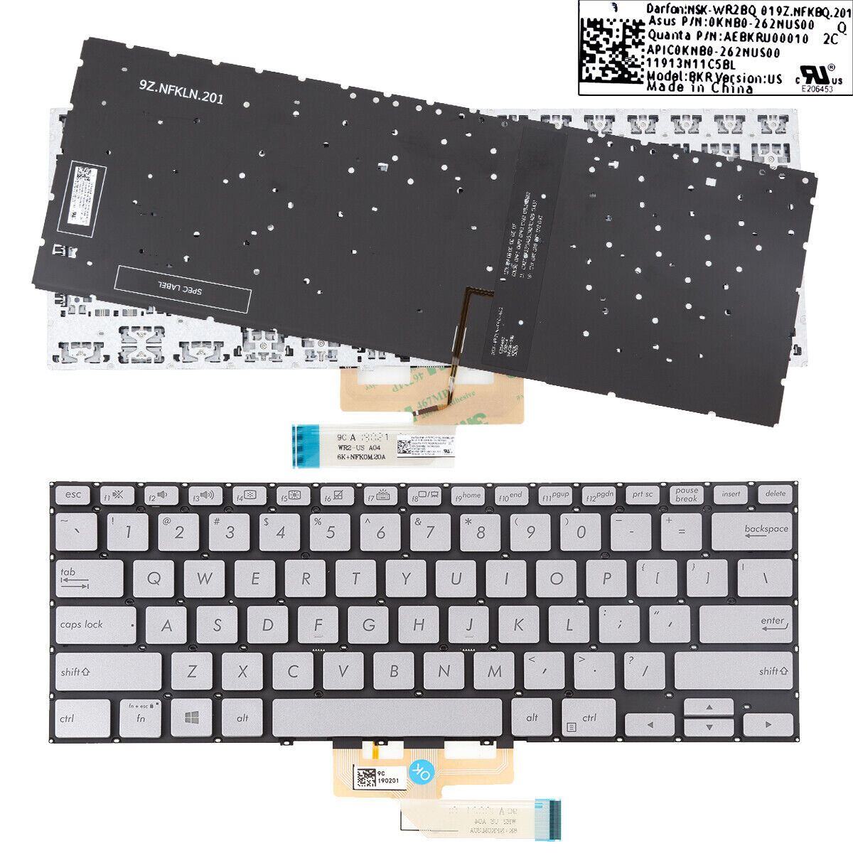 Bàn phím laptop Asus ZenBook Flip 14 UX462, UX462D, UX462F (LED, BH 6TH)