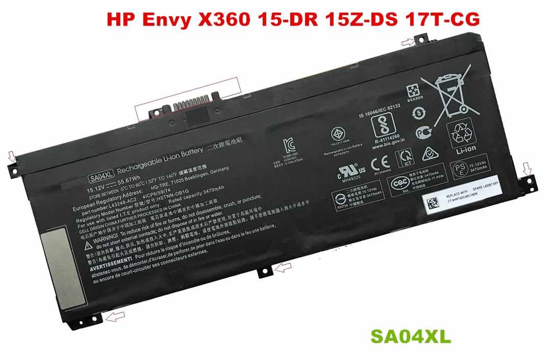 Pin laptop HP SA04XL (ZIN) - 4 cell cho Envy X360 15-dr000, 15-ds000, 17-cg000