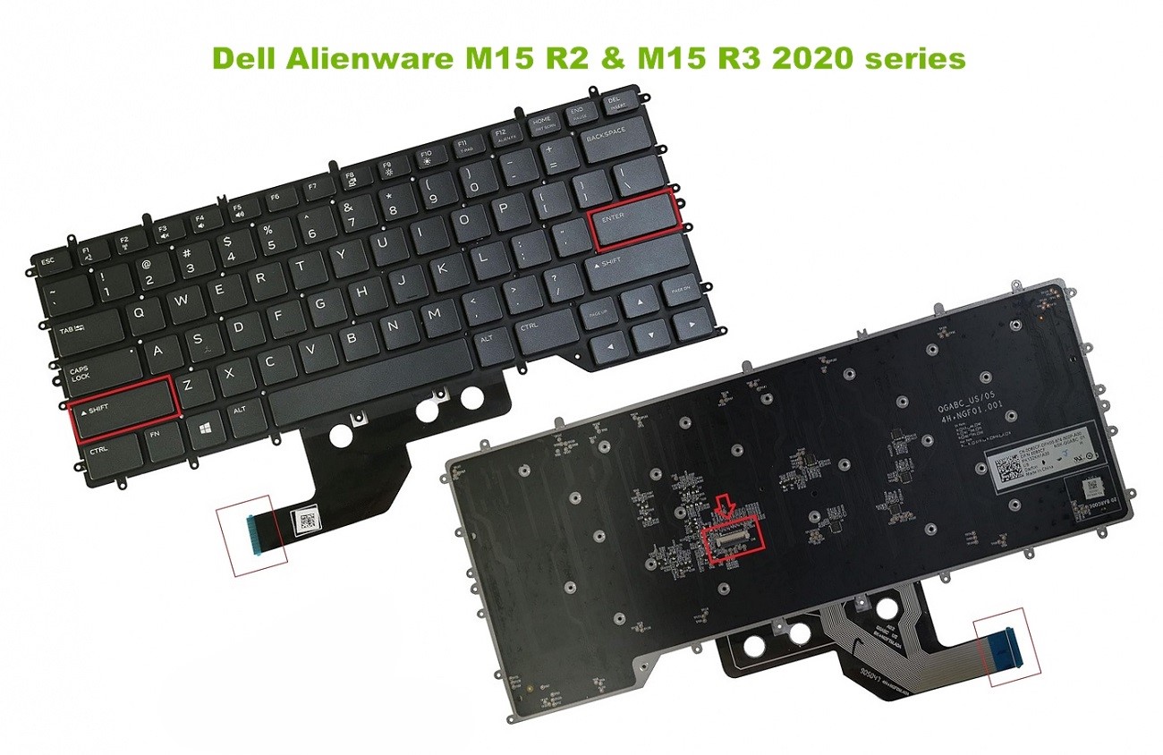 Bàn phím laptop Dell Alienware M15 R3, M15 R4, Gaming G7 15 7500 (LED ARGB, Renew, BH 6TH)