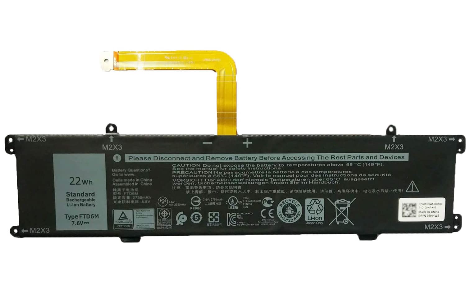 Pin laptop Dell Latitude 7285 (2-in-1) FTD6M 2 cell