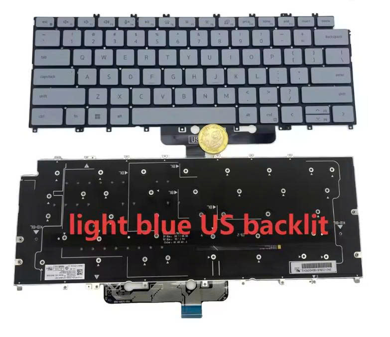 Bàn phím laptop Dell XPS 9315, mã part 9GH7K màu xám xanh (LED, BH 6TH)