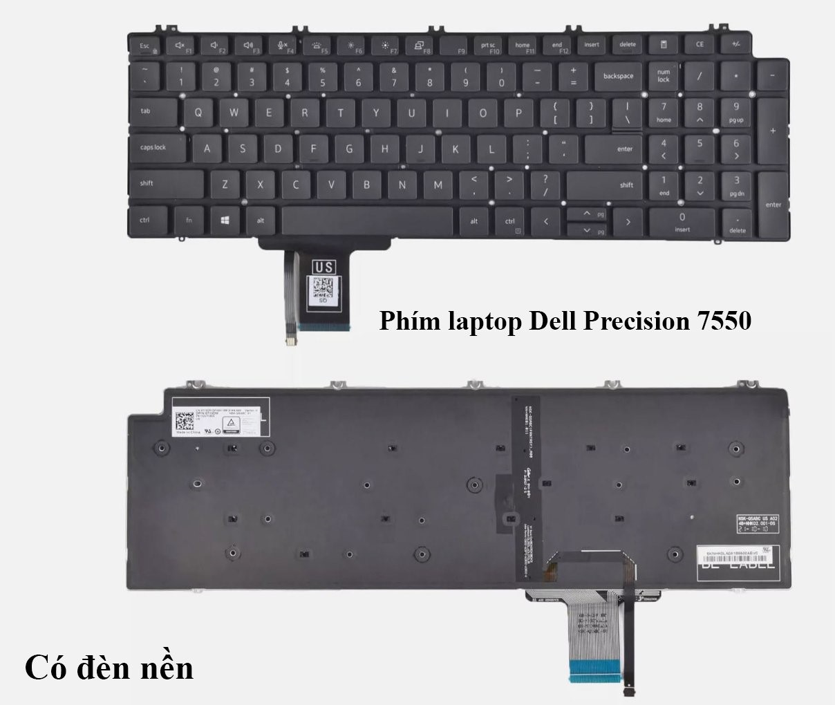 Bàn phím laptop Dell Precision 7550, 7560, 7750, 7760 (LED, BH 6TH)