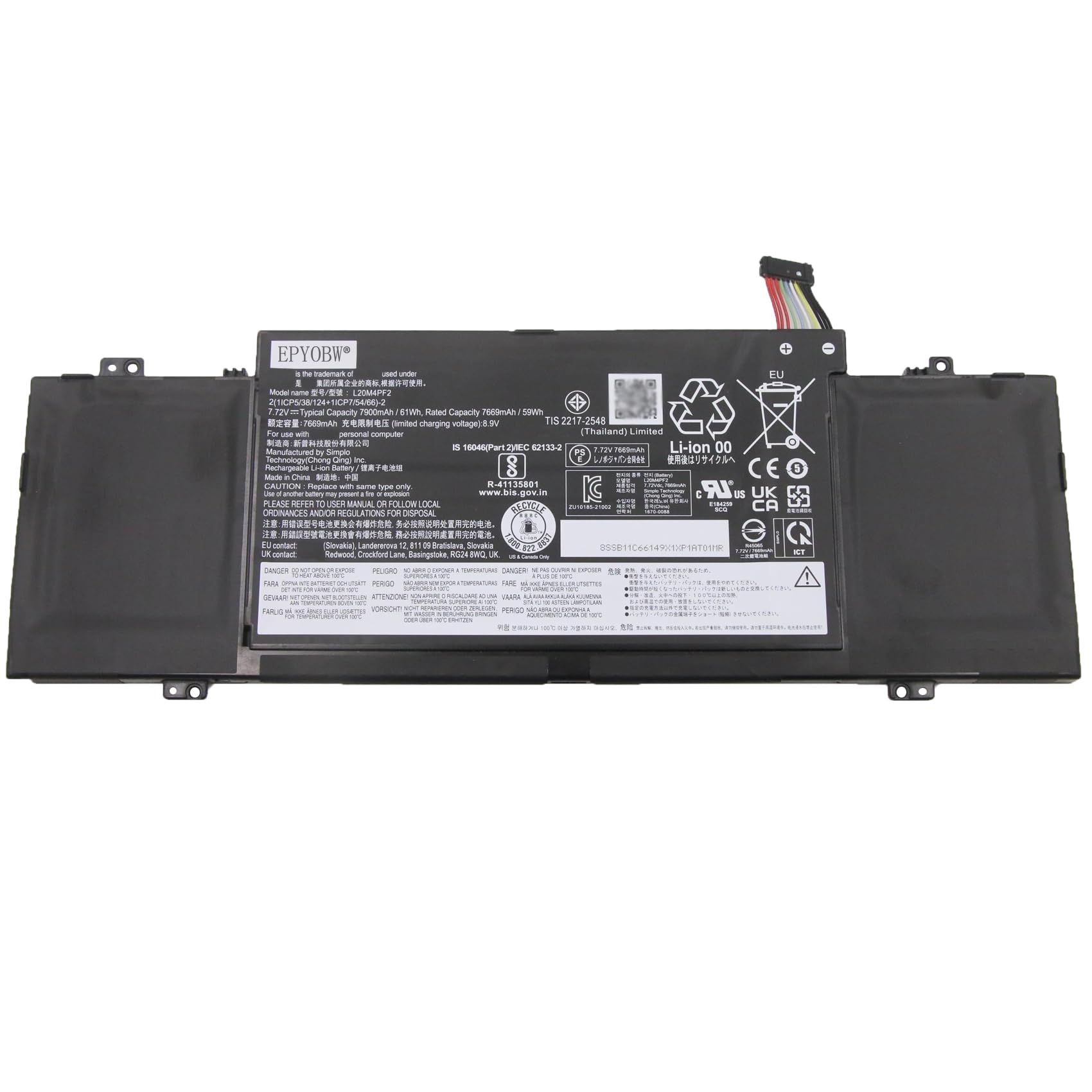 Pin laptop Lenovo Yoga Slim 7 Carbon 14 ACN6 – L20M4PF2 (4 cell)