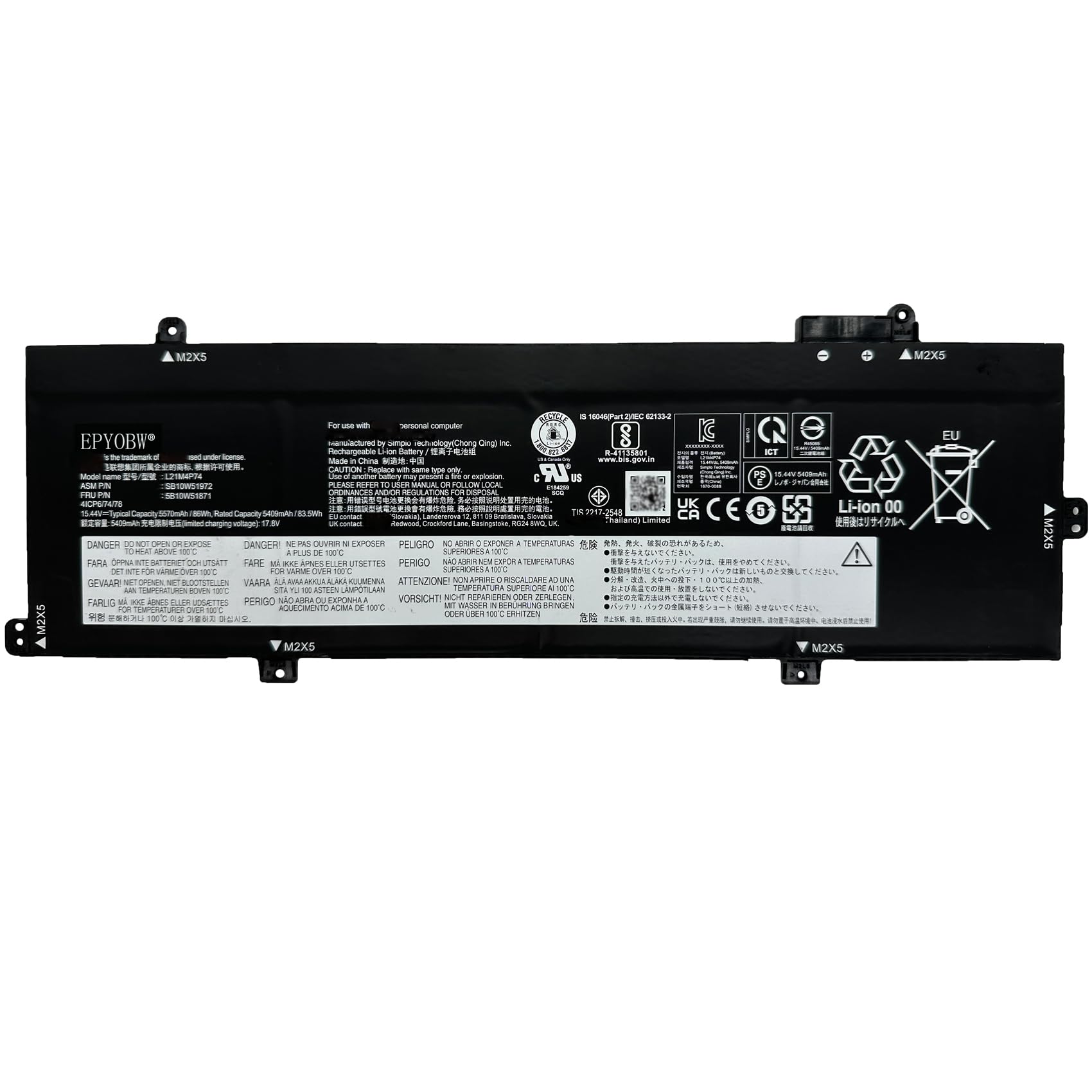 Pin laptop Lenovo ThinkPad T16 Gen 1 (2022) – L21M4P74 – 4 cell