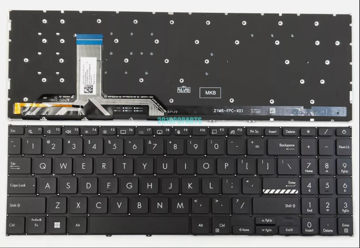 Bàn phím laptop Asus Vivobook 15 A1502, A1502Z, A1503, A1503Z, X1502, X1502Z, X1502ZA, X1702, X1702Z, X1703, X1703Z, X1703ZA (ĐEN, LED, BH 6TH)