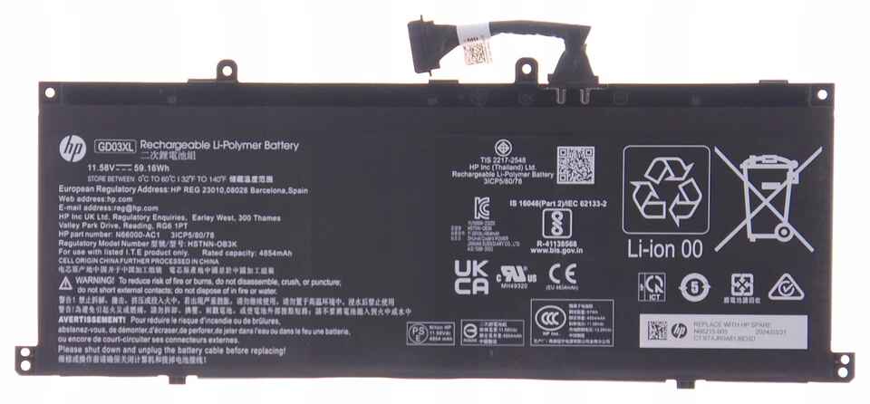 Pin laptop HP Envy X360 14-fa000 14-fc000, Omnibook X 14, Elitebook Ultra G1q – mã GD03XL (ZIN) - 3 CELL