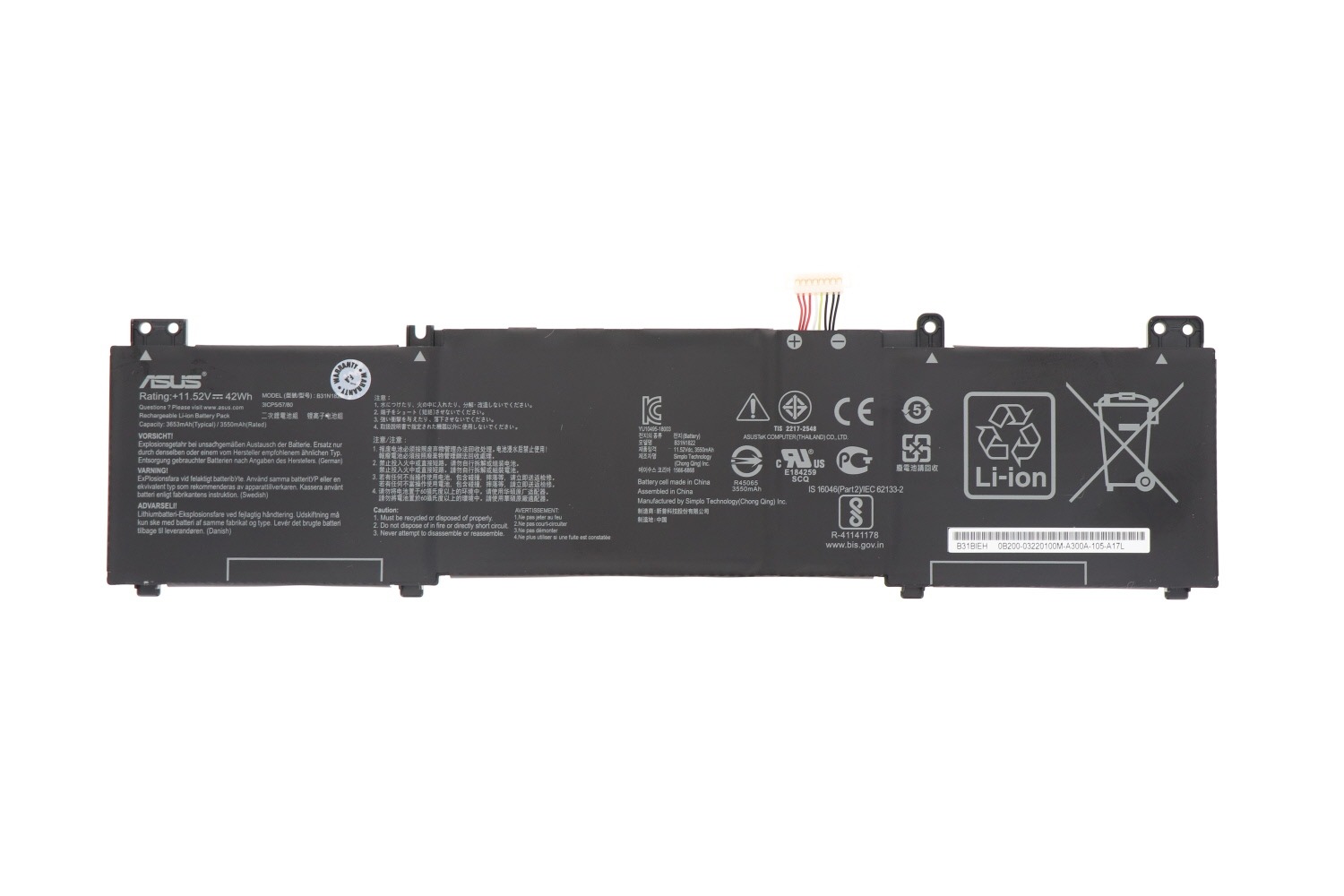 Pin laptop Asus ZenBook Flip 14 UX462, UM462, Q406 Series – mã B31N1822 (ZIN) - 3 CELL